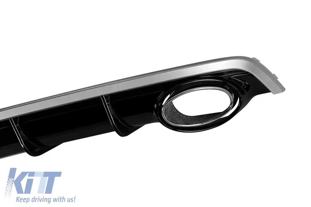 Difuzor tip RS7 cu capete cromate potrivit pentru bara spate S-line pe Audi A7 Sportback 2015-2017 -O--O--image-6162926