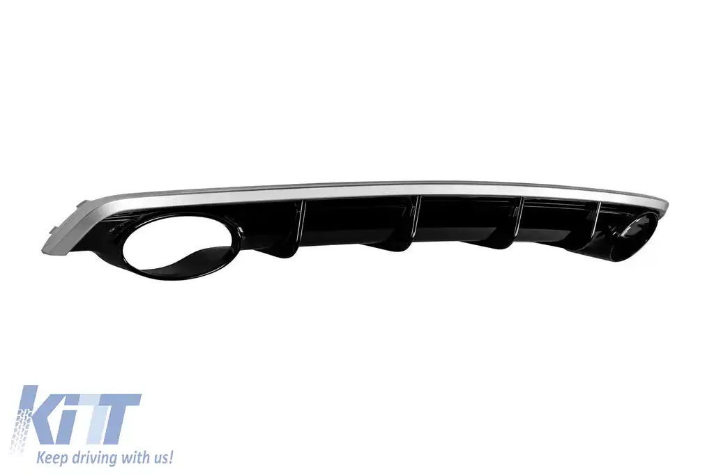 Difuzor tip RS7 cu capete cromate potrivit pentru bara spate S-line pe Audi A7 Sportback 2015-2017 -O--O--image-6162930