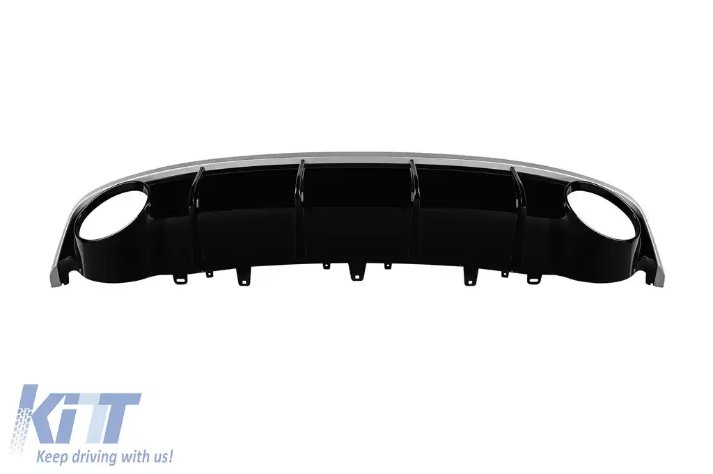 Difuzor tip RS7 cu capete cromate potrivit pentru bara spate S-line pe Audi A7 Sportback 2015-2017 -O--O--image-6162932