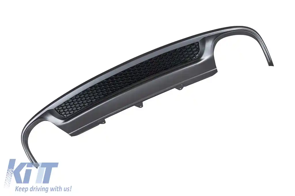 Difuzor tip S-line cu capete cromate potrivit pentru bara spate standard a Audi A4 sedan 2012-2015 -oo--oo--image-6148349