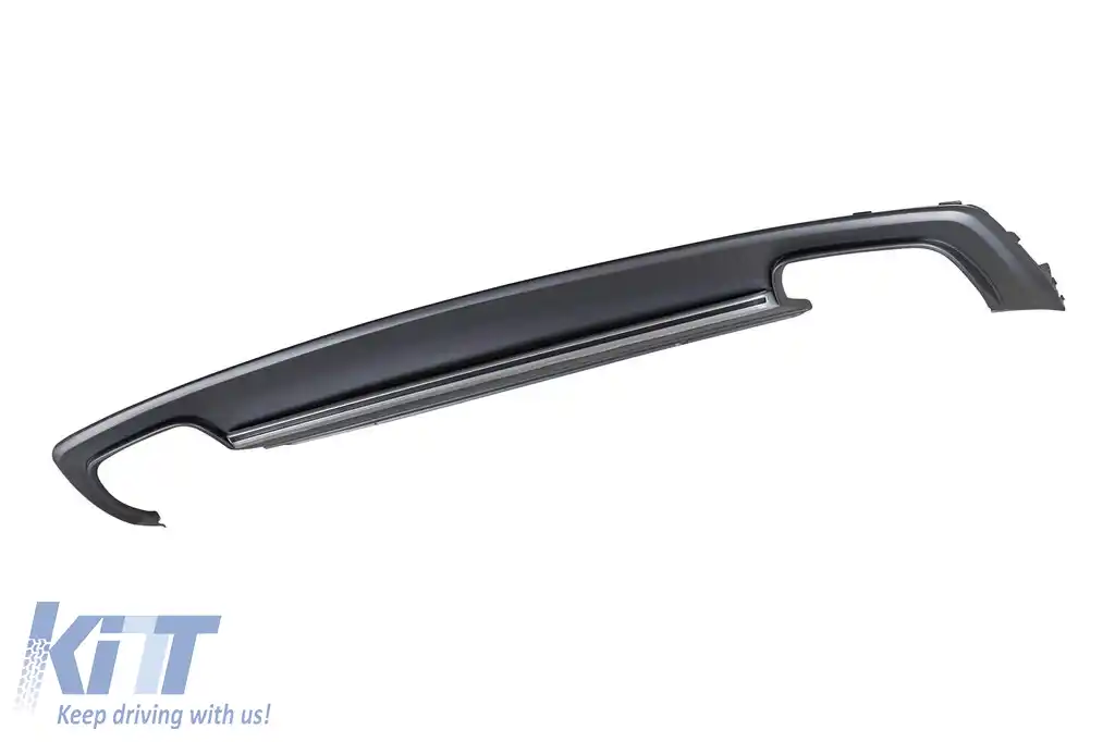 Difuzor tip S4 cu capace cromate potrivit pentru bara spate S-line pentru Audi A4 sedan 2012-2015 -oo--oo--image-6148357