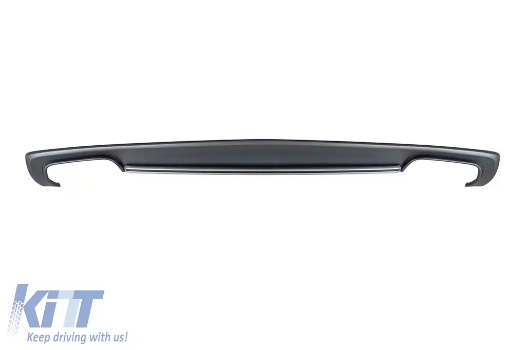 Difuzor tip S4 cu capace cromate potrivit pentru bara spate S-line pentru Audi A4 sedan 2012-2015 -oo--oo--image-6148358