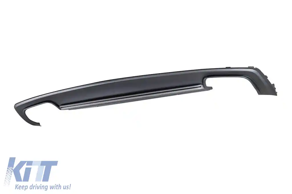 Difuzor tip S4 cu capace cromate potrivit pentru bara spate S-line pentru Audi A4 sedan 2012-2015 -oo--oo--image-6148359