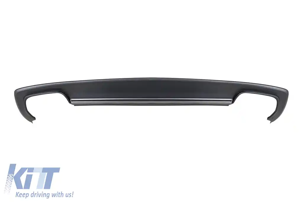 Difuzor tip S4 cu capace cromate potrivit pentru bara spate S-line pentru Audi A4 sedan 2012-2015 -oo--oo--image-6148360