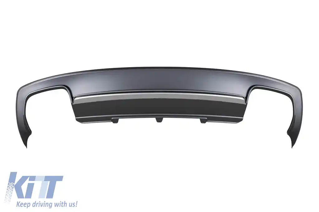 Difuzor tip S4 cu capace cromate potrivit pentru bara spate S-line pentru Audi A4 sedan 2012-2015 -oo--oo--image-6148361
