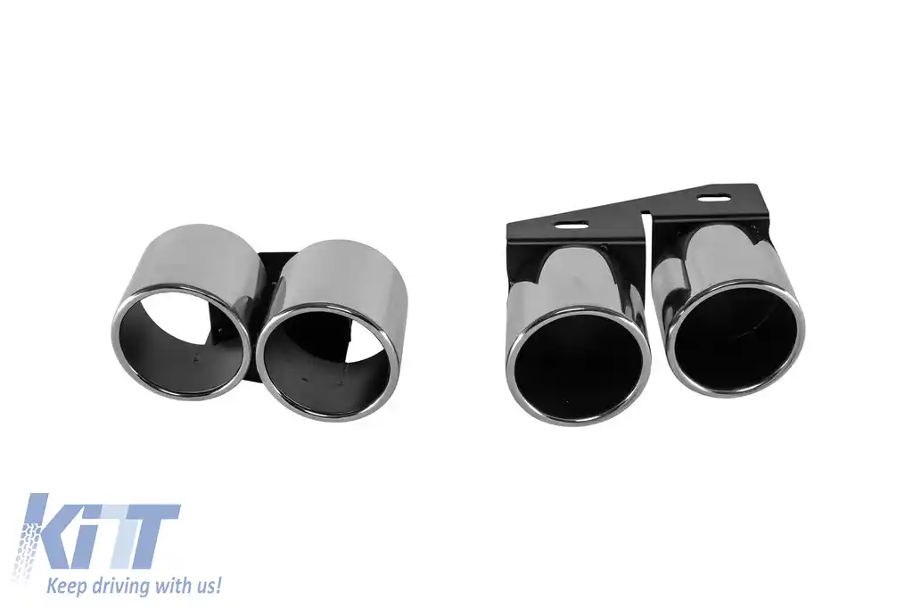 Difuzor tip S4 cu capace cromate potrivit pentru bara spate S-line pentru Audi A4 sedan 2012-2015 -oo--oo--image-6148364