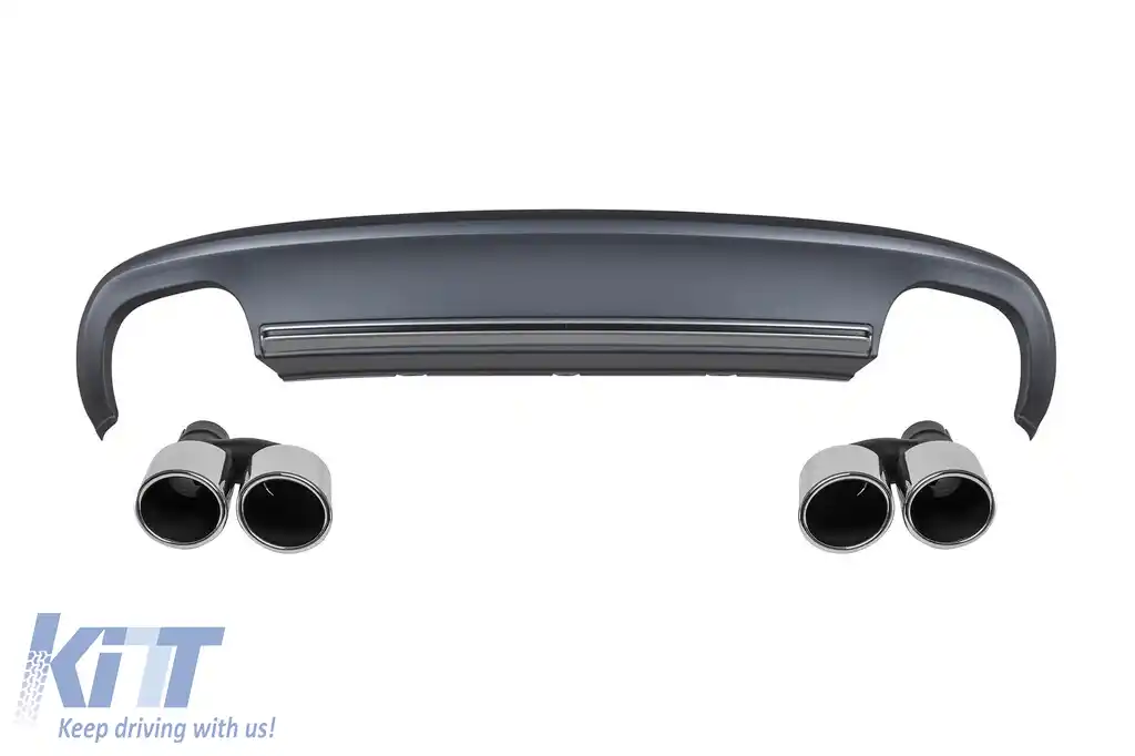 Difuzor tip S5 cu capete cromate potrivit pentru bara spate standard a Audi A5 Sportback 2012-2015 -oo--oo-