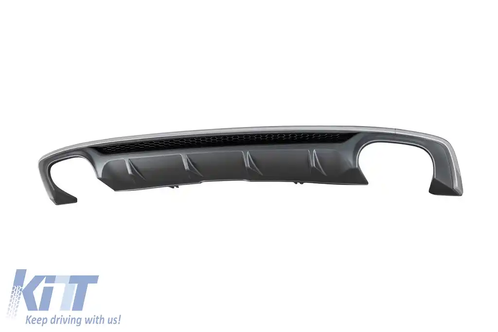 Difuzor tip S5 cu capete cromate potrivit pentru bara spate S-line pe Audi A5 Sportback, Coupe, Cabrio 2016-2020 -oo--oo--image-6148405