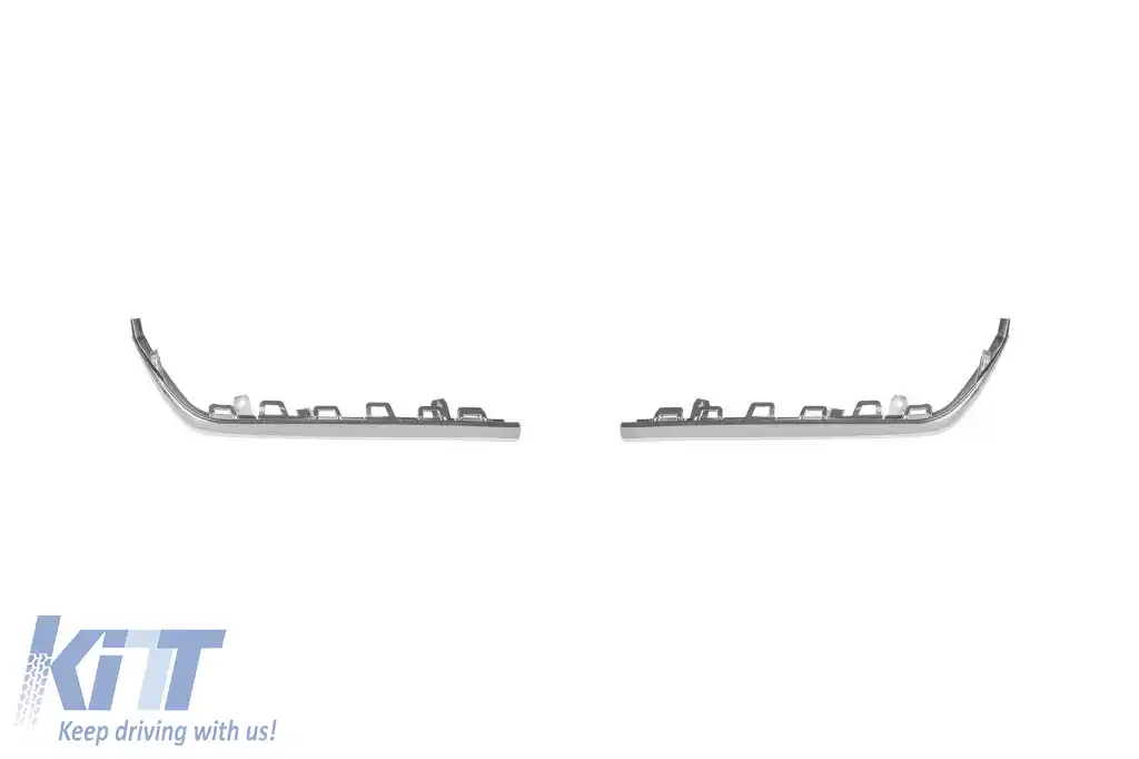 Difuzor tip S63 cu capete cromate potrivit pentru bara spate A Design pe Mercedes S-Class W222 2017-2019, cu garnitură cromată-image-6265739