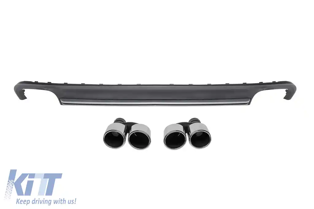 Difuzor tip S7 cu capete cromate potrivit pentru bara spate standard a Audi A7 Sportback 2012-2015 -oo--oo-