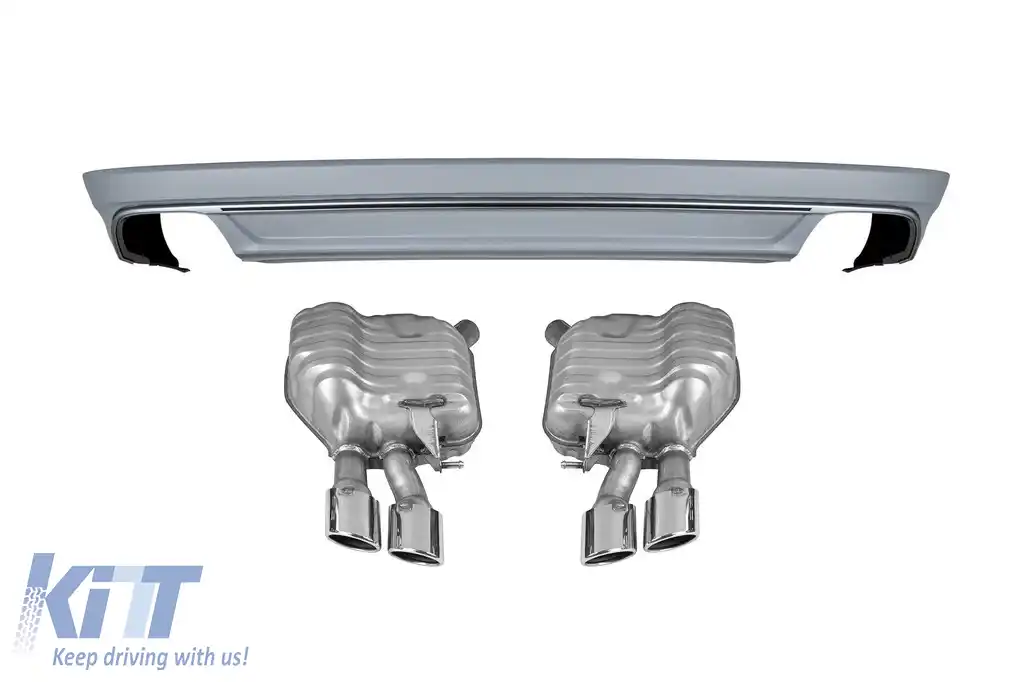 Difuzor tip S8 cu țevi de eșapament potrivit pentru bara din spate a Audi A8 2015-2017 -oo--oo-
