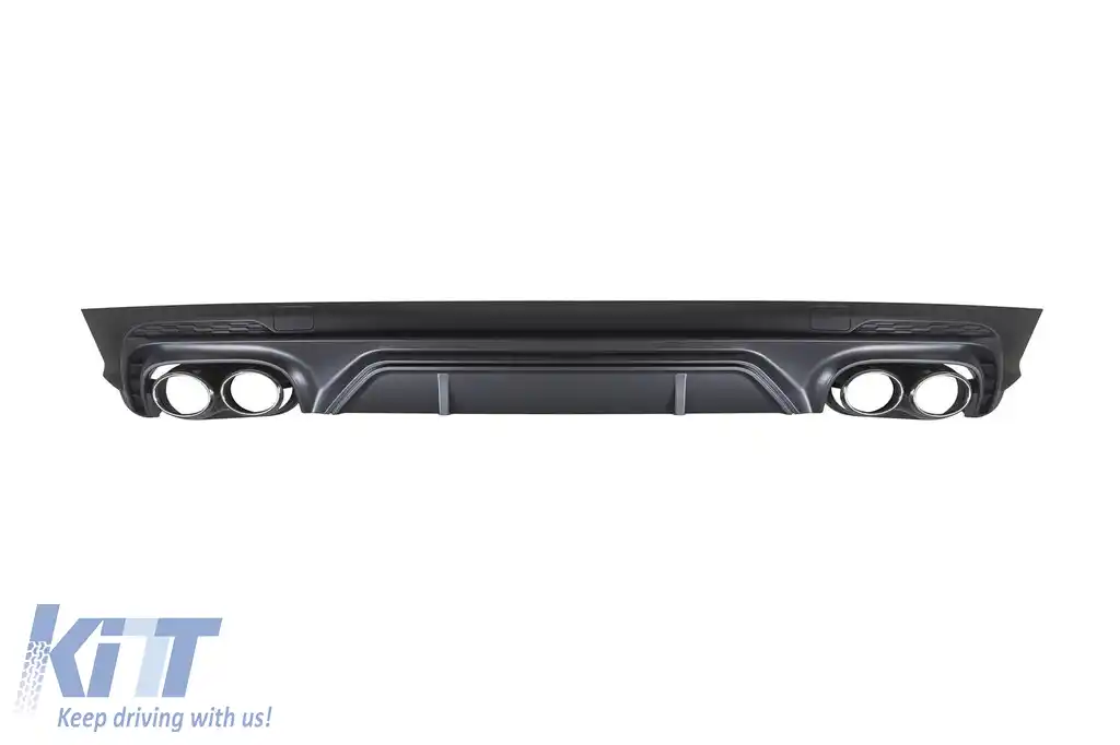 image-69-Difuzor tip SQ5 cu capete cromate potrivit pentru bara spate S-line pe Audi Q5 2018-2020 -oo--oo-