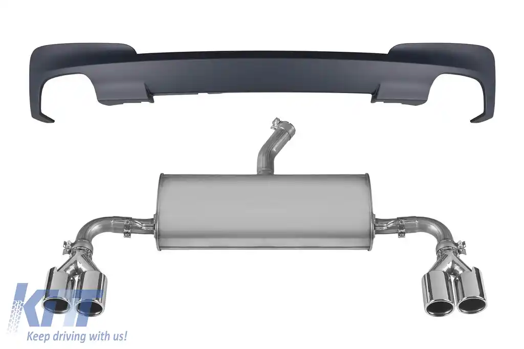 Difuzor tip X3M cu capete cromate potrivit pentru bara spate M Technik pe BMW X3 F25 2014-2017 -oo--oo-