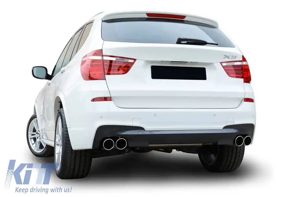 Difuzor tip X3M cu capete cromate potrivit pentru bara spate M Technik pe BMW X3 F25 2014-2017 -oo--oo--image-6132243