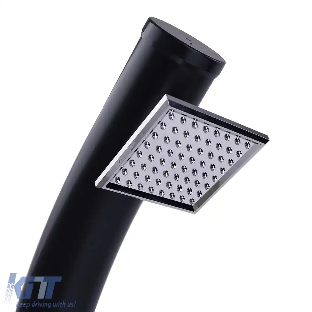 Duș solar de grădină curbat negru cu duș pentru picioare și cap de duș pătrat 20L-image-6191855