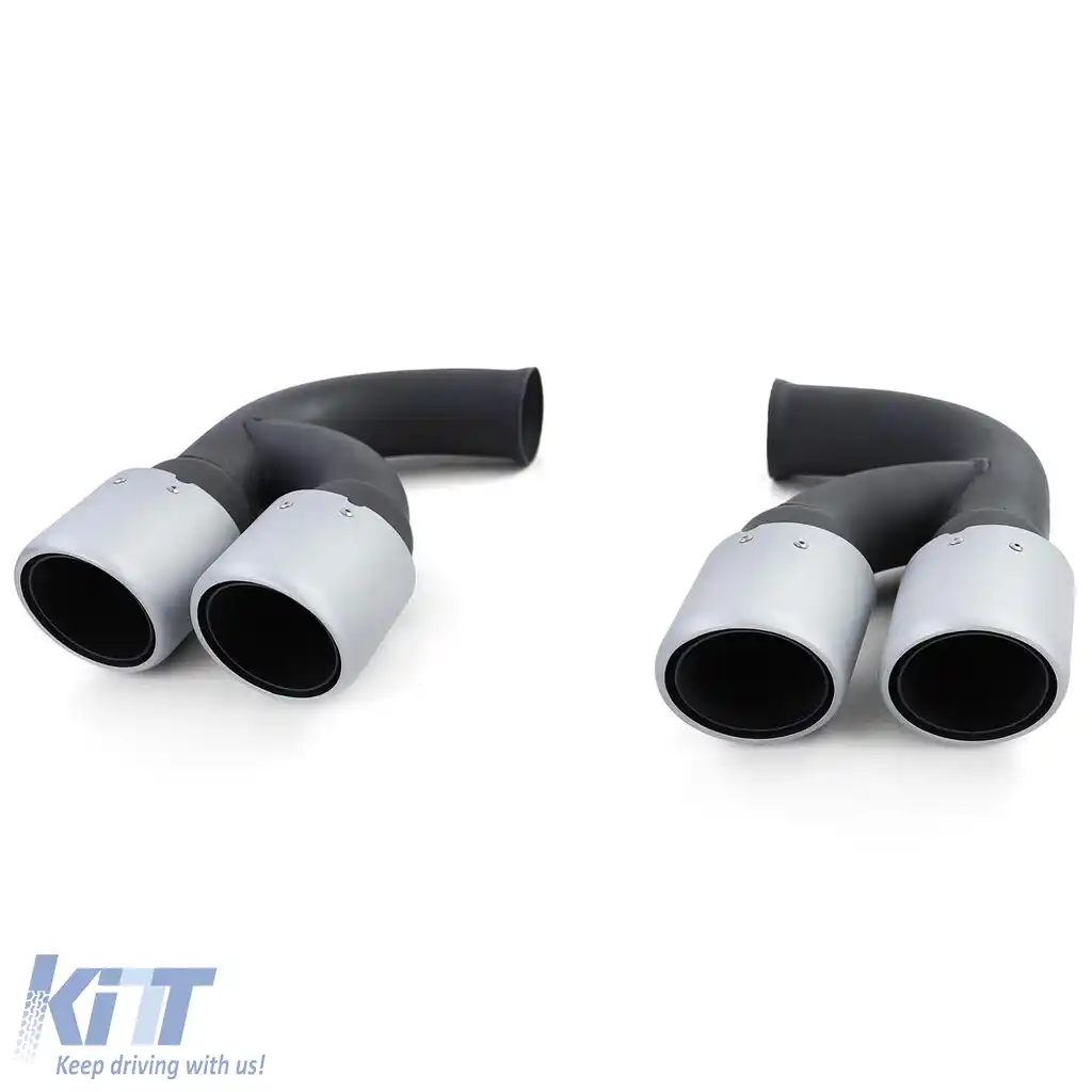 Dublu țevile de eșapament din oțel inoxidabil argintii, potrivite pentru Porsche Cayenne 92A 3.0 Diesel 10-14-image-6192044