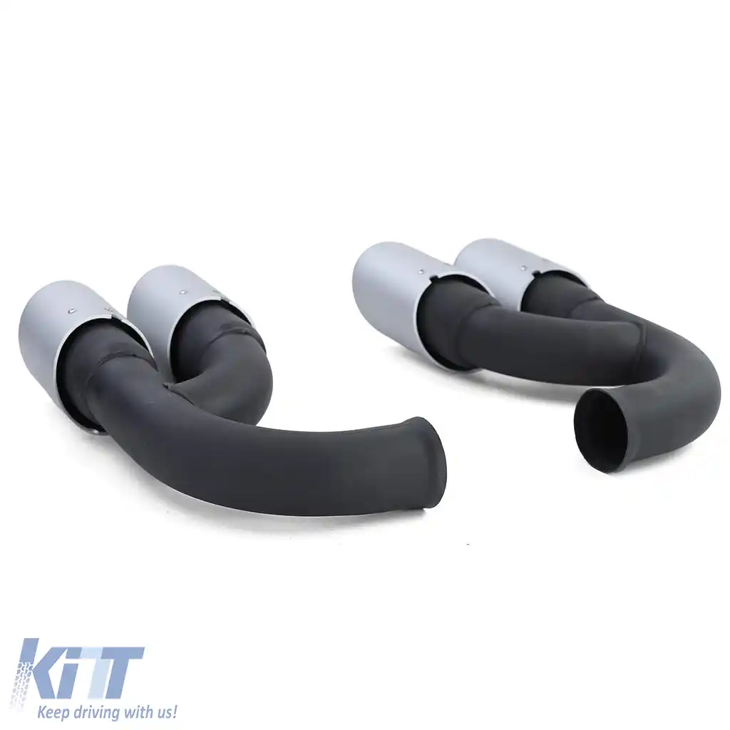 Dublu țevile de eșapament din oțel inoxidabil argintii, potrivite pentru Porsche Cayenne 92A 3.0 Diesel 10-14-image-6192049