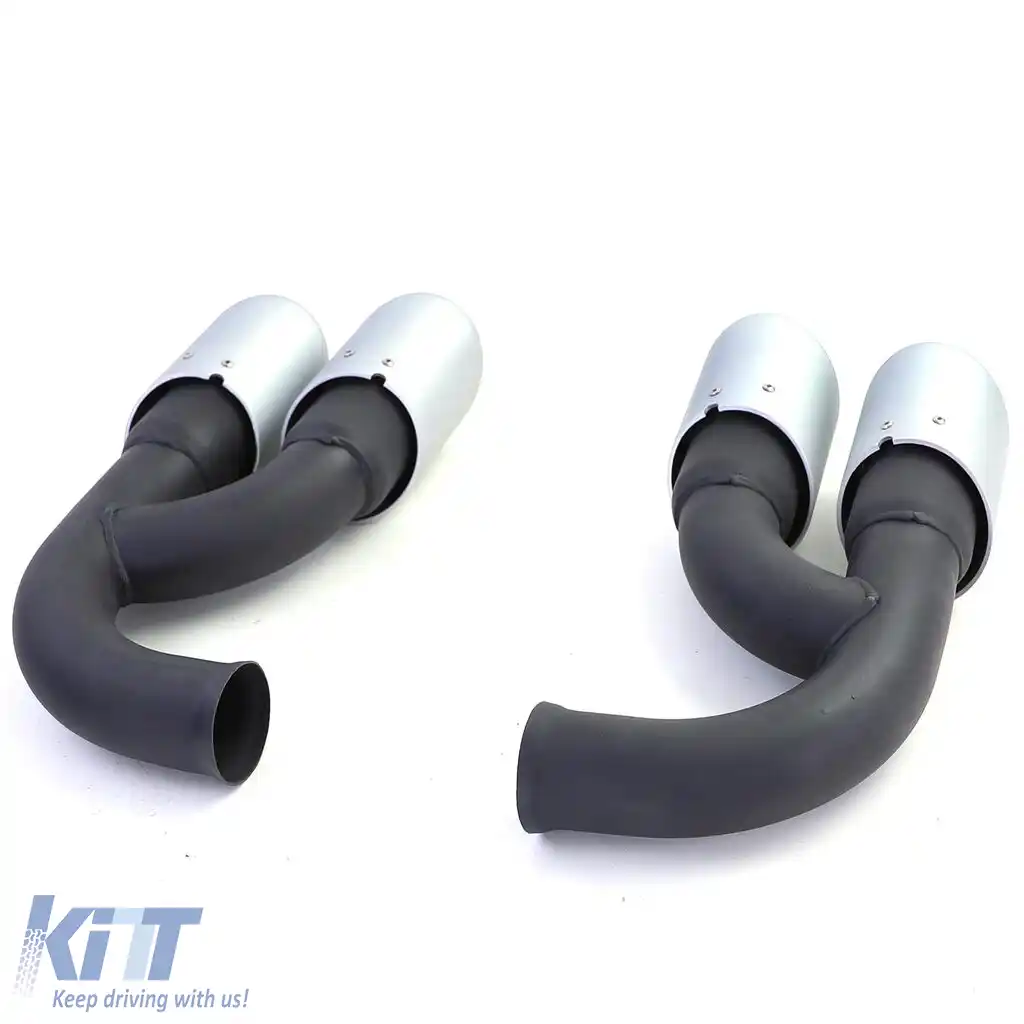 Dublu țevile de eșapament din oțel inoxidabil argintii, potrivite pentru Porsche Cayenne 92A 3.0 Diesel 10-14-image-6192050