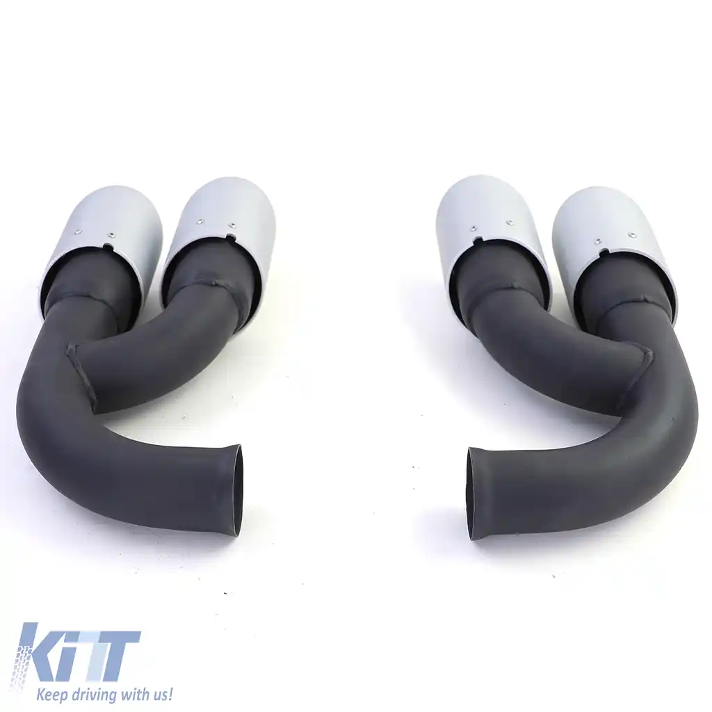 Dublu țevile de eșapament din oțel inoxidabil argintii, potrivite pentru Porsche Cayenne 92A 3.0 Diesel 10-14-image-6192051