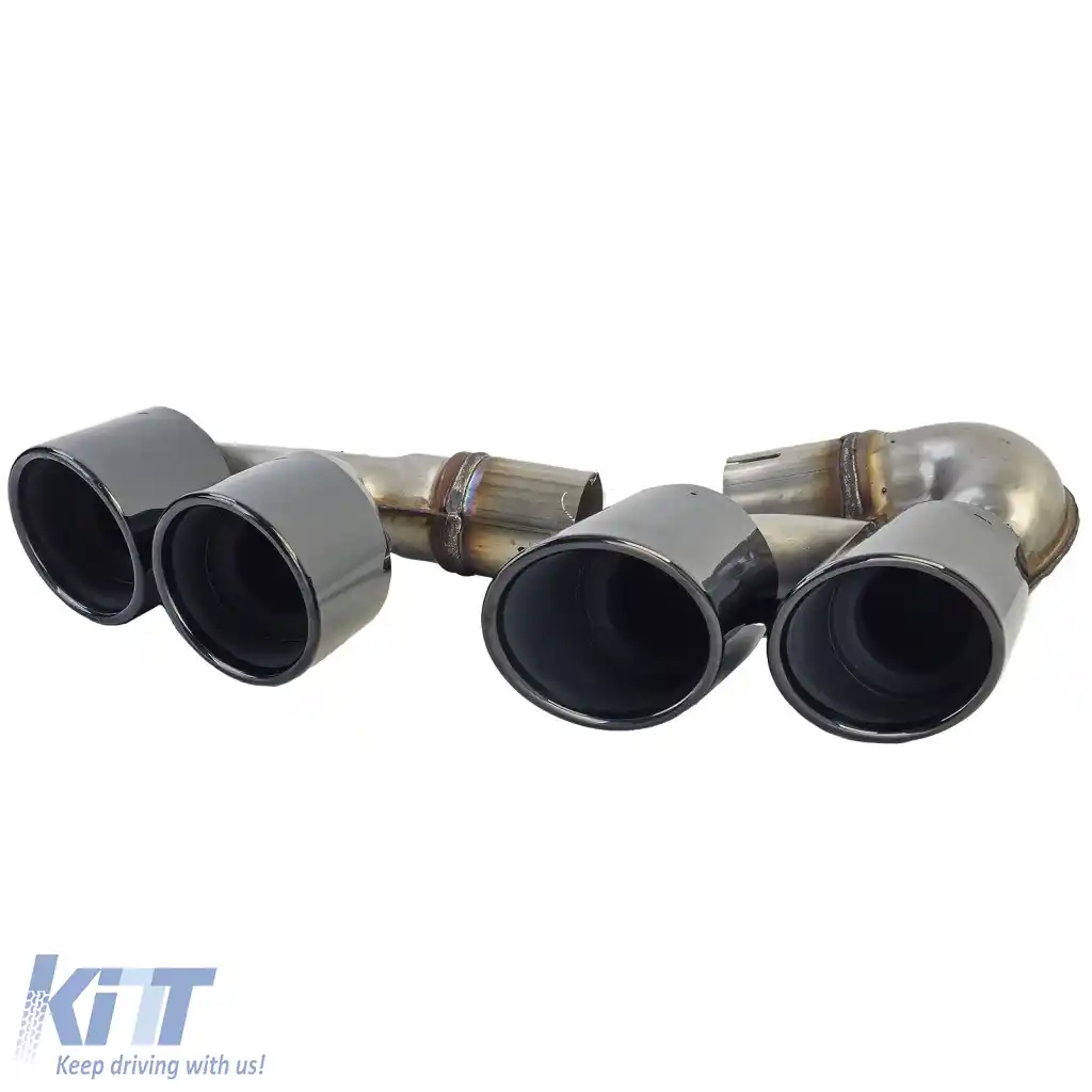 Duze de evacuare duale din oțel inoxidabil, negre, potrivite pentru BMW X5 G05, X6 G06, X7 G07 40i-image-6278174