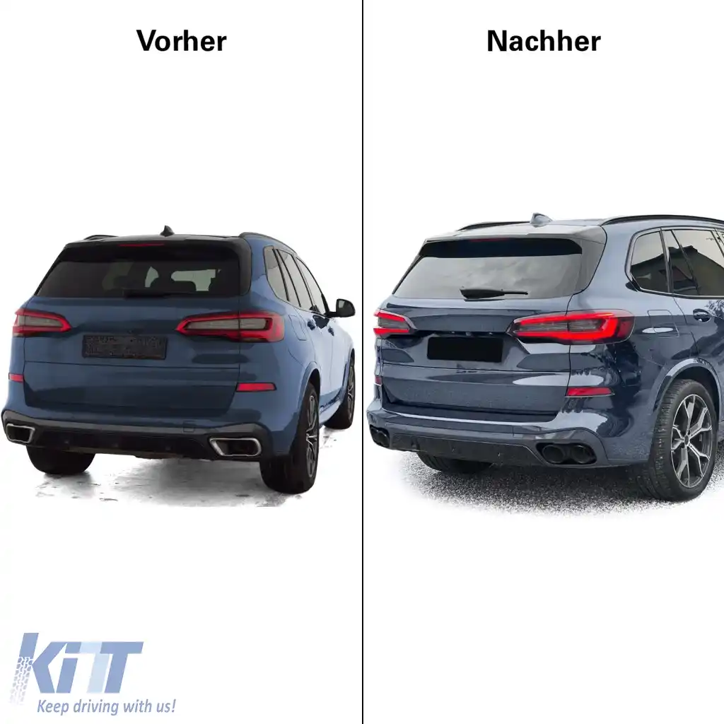Duze de evacuare duale din oțel inoxidabil, negre, potrivite pentru BMW X5 G05, X6 G06, X7 G07 40i-image-6278179