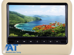 DVD Player Auto Universal Display Moditor 9 inch compatibil cu tetiere - Bej-image-5996768