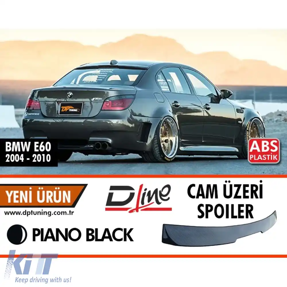image-22-E60 Stil M4 Spoiler Acoperiș Negru Pian ABS / 2004-2010