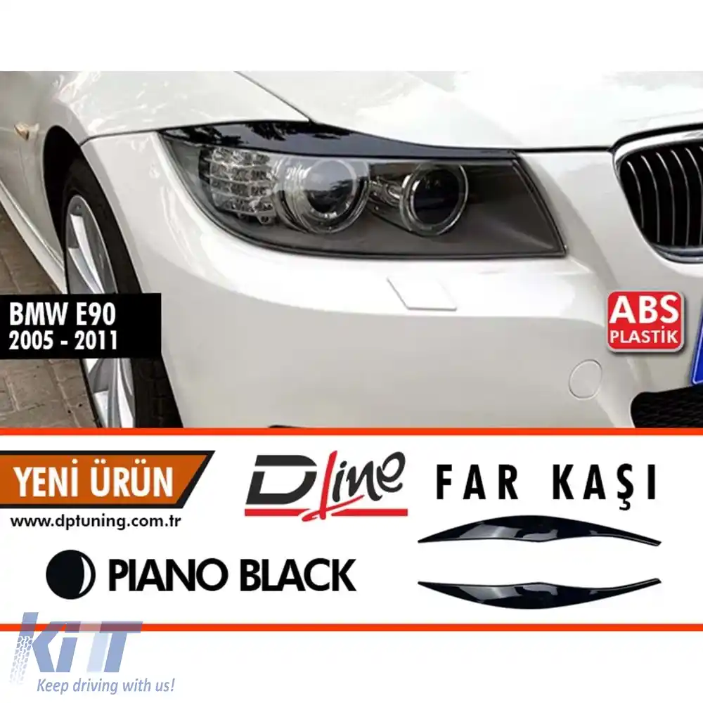 image-61-E90 Sprânceană Ușoară Negru Pian ABS / 2005-2012 (Set R+L)