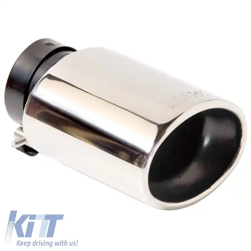 Țeavă de eșapament universală cromată F65mm ovală 4008070 1 buc.-image-6295652