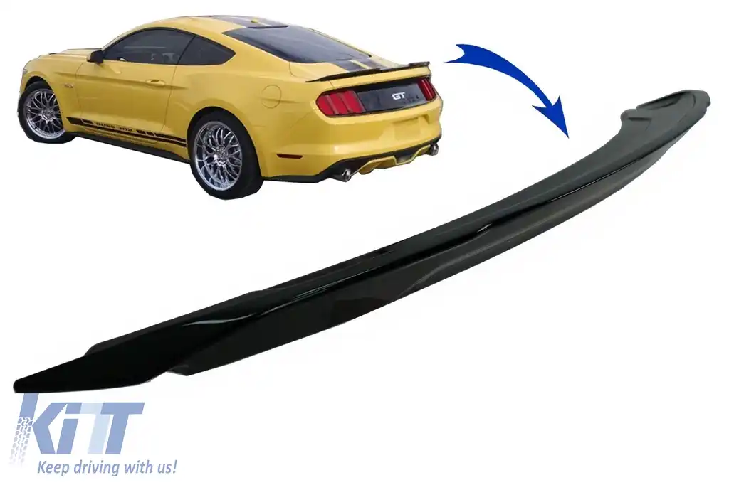 Eleron Portbagaj compatibil cu Ford Mustang Mk6 VI Sixth Generation (2015-2020) GT350 Design Negru Lucios