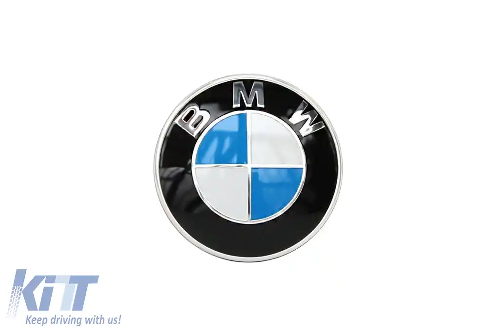 Emblemă originală albă/albastră BMW potrivită pentru capotă pentru BMW Seria 5 F10, F11, F07 GT, Seria 6 E63, F12, F13, Z4 E85