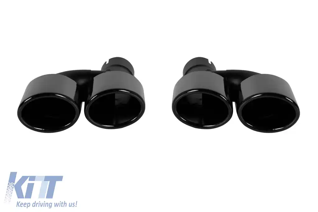 Exhaust tips negre lucioase, potrivite pentru Audi A4 B9.5 după 2021