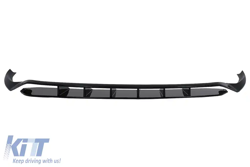 Extensie Bara Fata Lip compatibil cu Audi Q8 S-Line (2018-2023) Negru Lucios