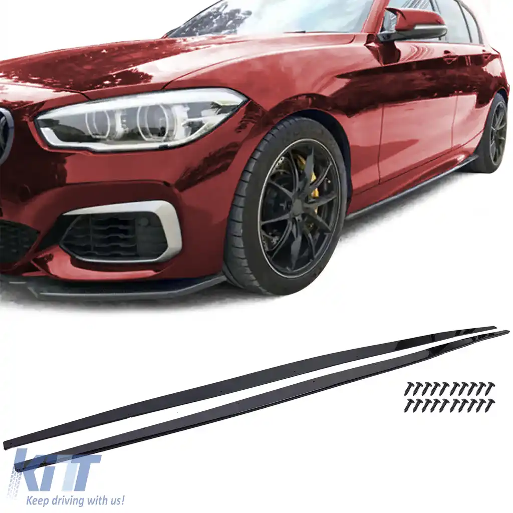 Extensie de praguri laterale negru lucios potrivită pentru BMW Seria 1 F20 F21 LCI 15-19