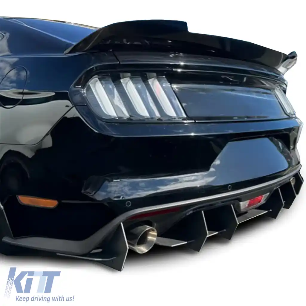 Extensie difuzor spate sport CUP lucios negru, potrivită pentru Ford Mustang GT MK6 din 14-image-6198302