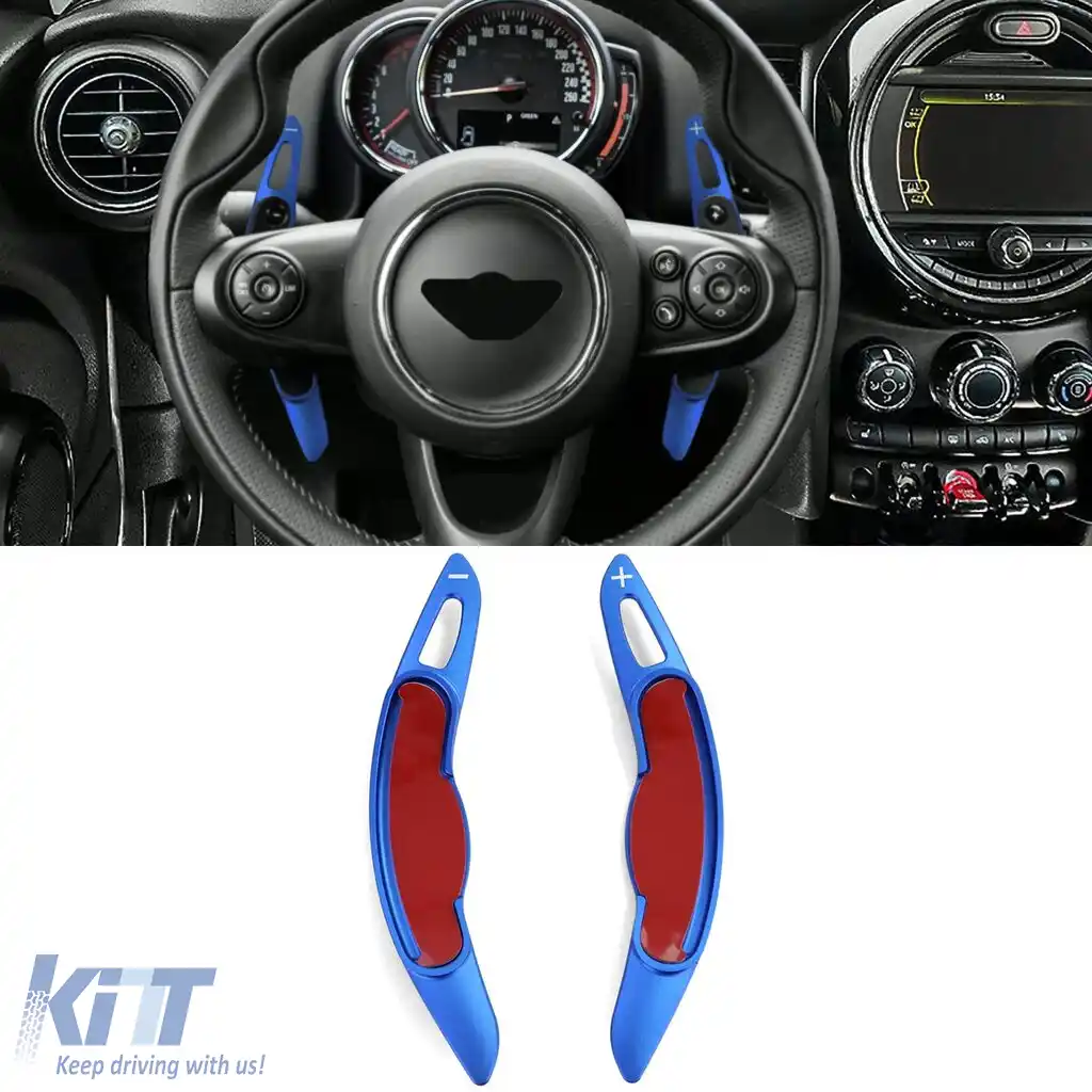 Extensie schimbător de viteze cu palete din aluminiu albastru, potrivită pentru Mini Cooper F55 F56 Cabriolet F57