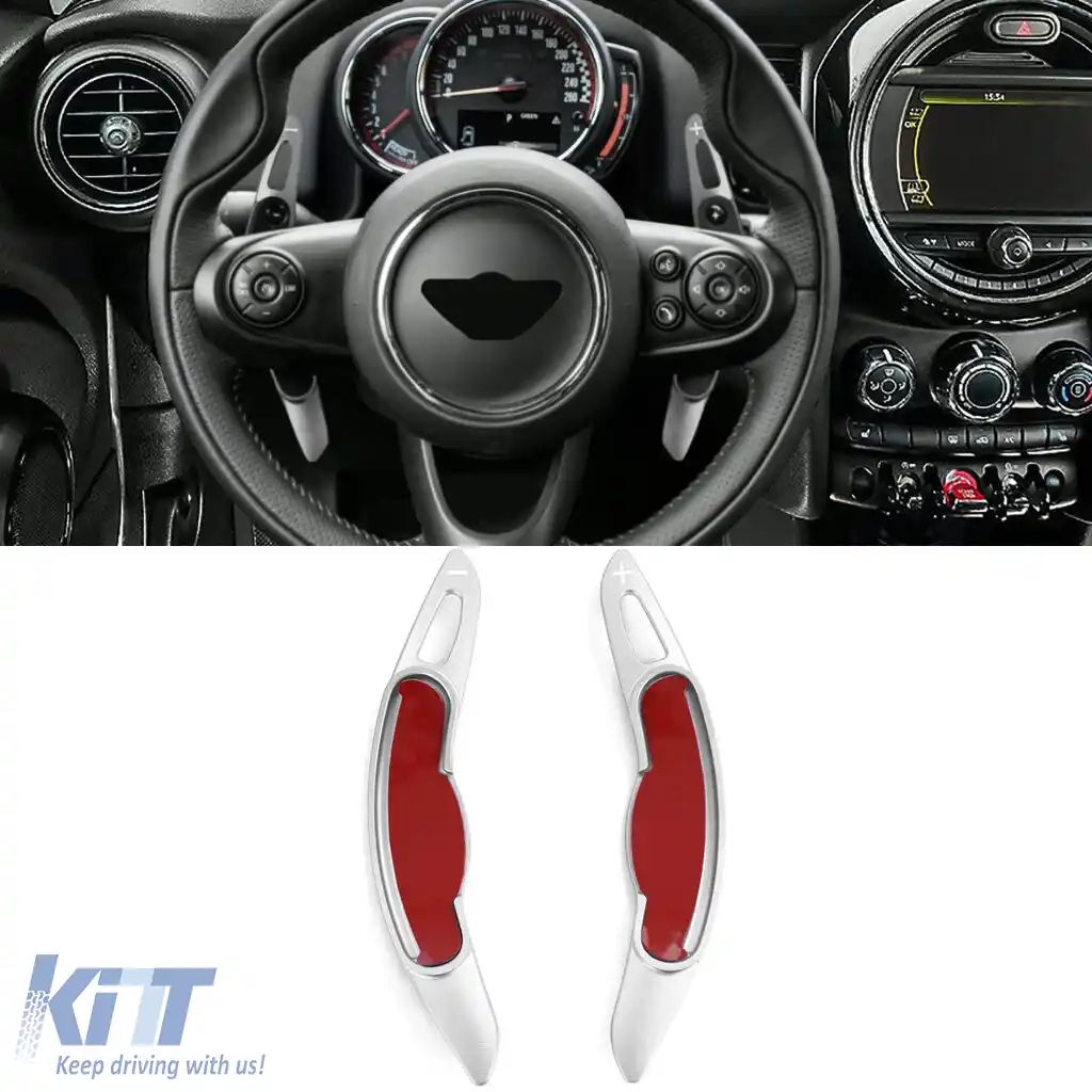 Extensie schimbător de viteze din aluminiu argintiu, potrivită pentru Mini Clubman F54 Countryman F60