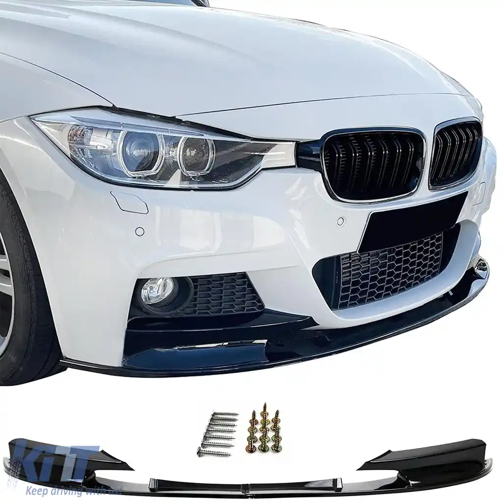Extensie spoiler frontal sport look lucios negru pentru BMW Seria 3 F30 F31 11-19