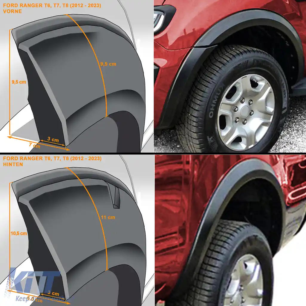 Extensii aripă fender MICI potrivite pentru Ford Ranger T6 T7 T8 12-22-image-6193964