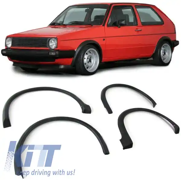 Extensii de aripi din plastic pentru roți, set de 4 piese, potrivit pentru VW Golf 2 83-87