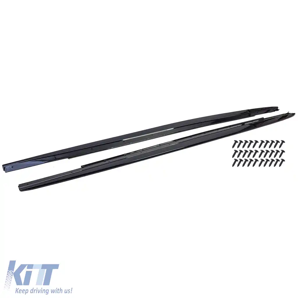 Extensii de praguri laterale negru lucios potrivite pentru BMW Seria 5 G30 G31 din 2017-image-6204849