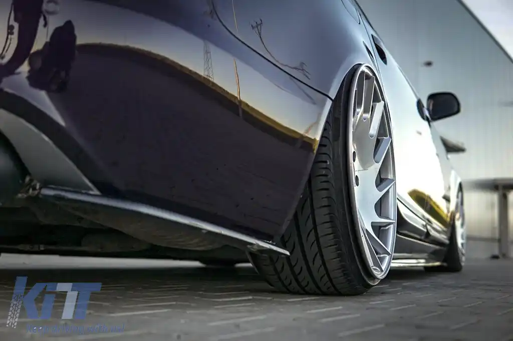 Extensii laterale Maxton Design potrivite pentru bara spate S-Line pe Audi A6 C6 sedan, Avant 2004-2011, lac negru