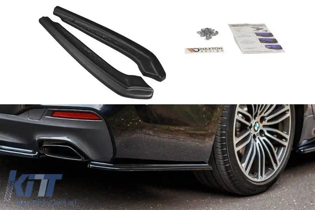 Extensii laterale Maxton Design potrivite pentru bara spate M Technik pe BMW Seria 5 G30, G31 după 2017, lac negru