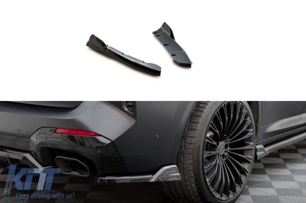 Extensii laterale Maxton Design potrivite pentru bara spate a BMW X3 cu pachet M G01 după 2021, lac negru