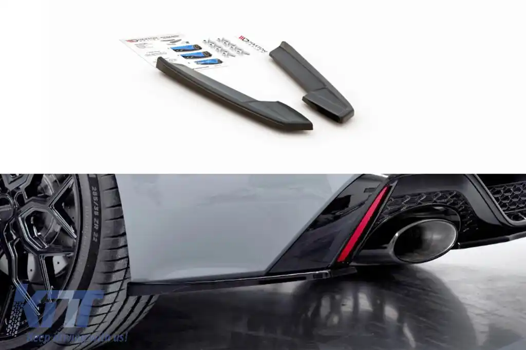 Extensii laterale Maxton Design potrivite pentru bara spate RS6 a Audi A6 C8 după 2019, lac negru