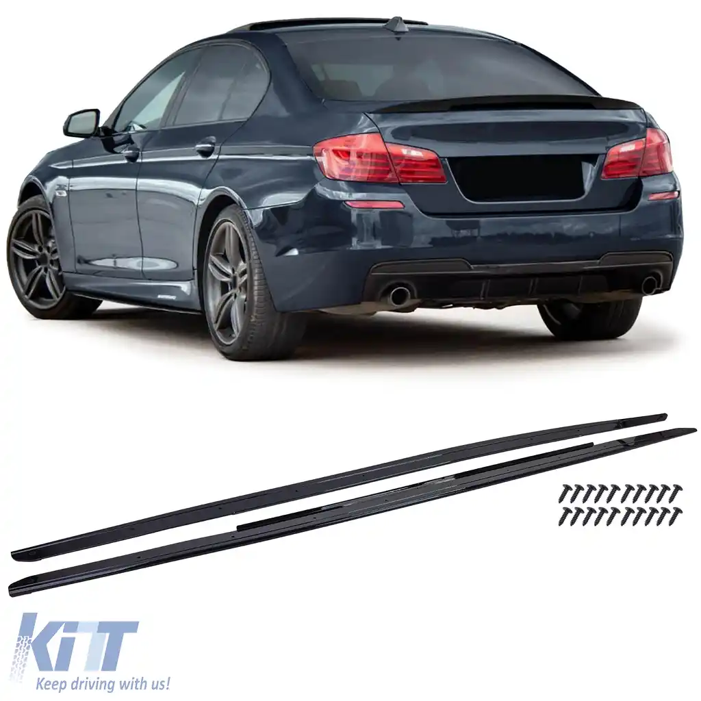 Extensii pentru praguri laterale negru lucios, potrivite pentru BMW Seria 5 F10 F11 2010-2017