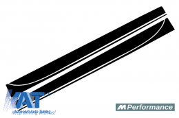 Extensii Praguri Laterale compatibil cu BMW Seria 3 F30 F31 (2011-up) si Stickere Laterale Negru Mat M-Performance Design-image-6020376