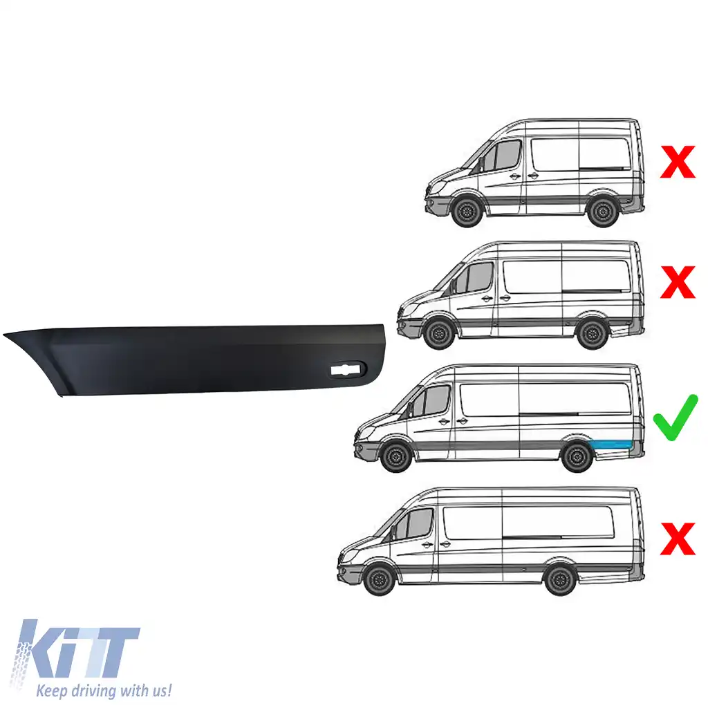 Fâșie de finisare a panoului lateral stâng pentru Mercedes Sprinter W906 2006-2018 L3-image-6207712