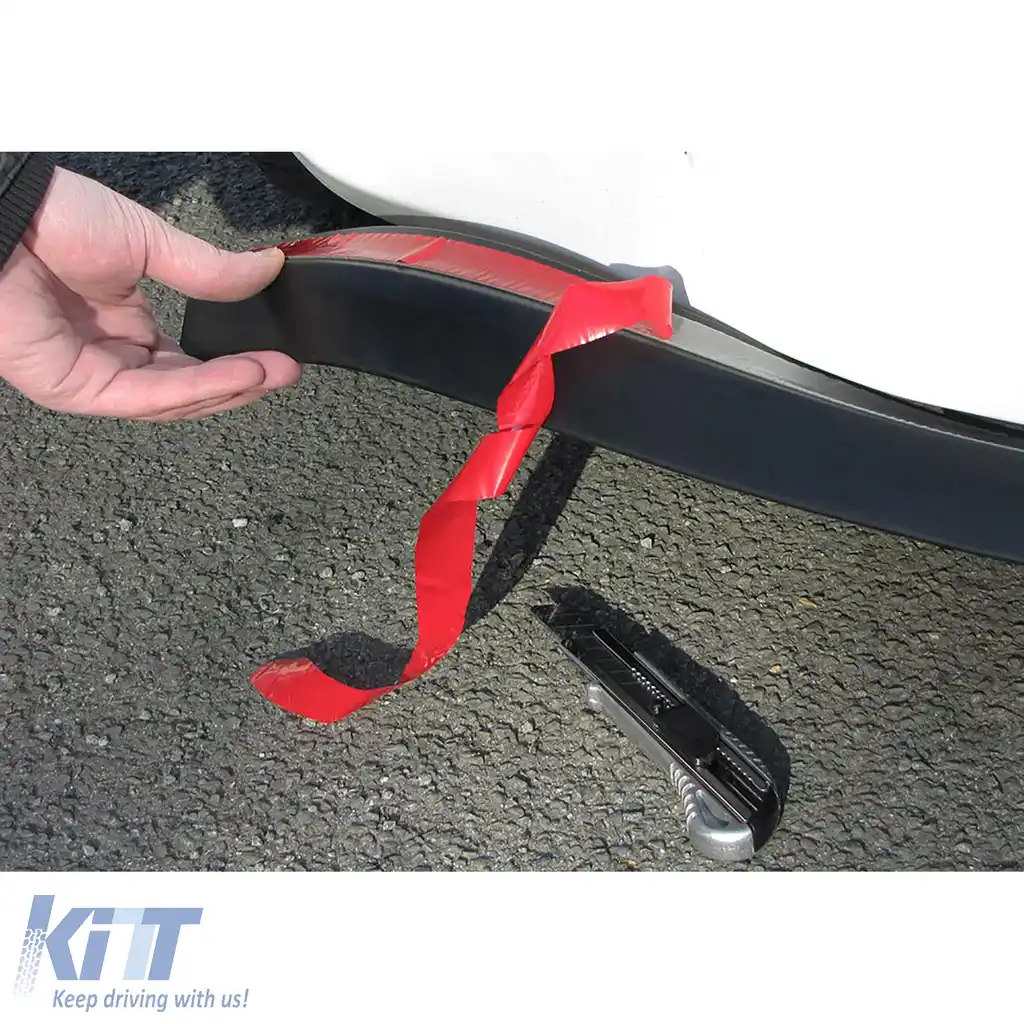 Fald de spoiler frontal fuste laterale universale flexibile 2.5m x 4.5cm negru-image-6198492