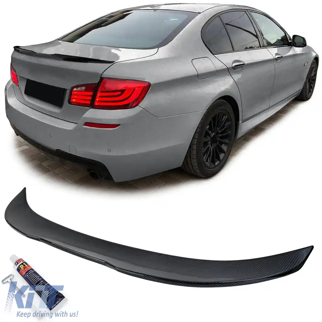 Fald de spoiler spate tip ducktail cu aspect din carbon, potrivit pentru sedanul BMW Seria 5 F10 09-17